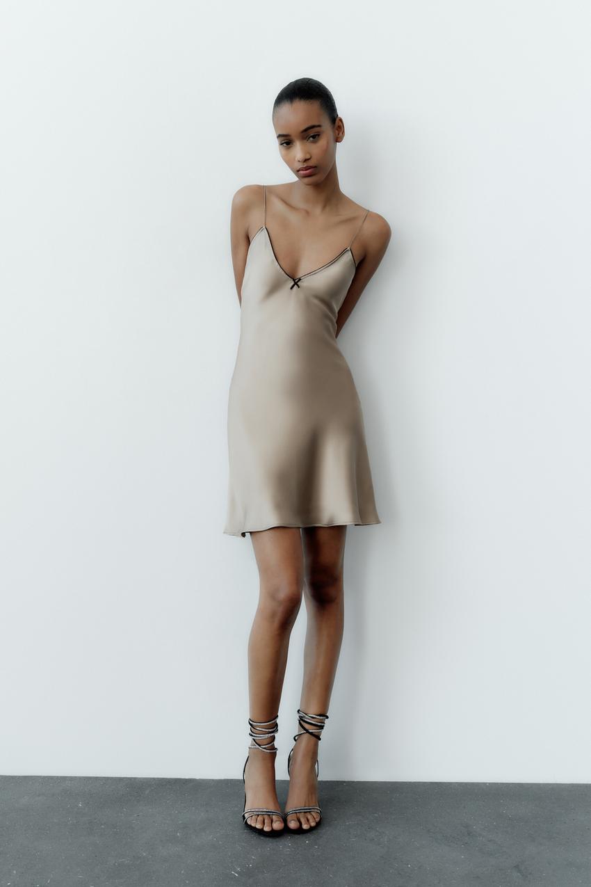 Zara Mini Slip Dress  Mini slip dress, Dress, Slip dress