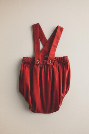 POPLIN BABY DUNGAREES - Brick by Zara - Image 0