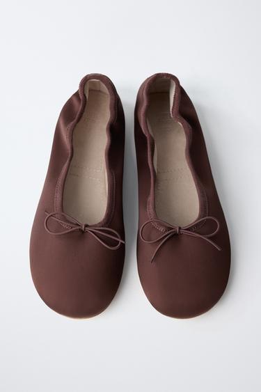 LIMITED EDITION BOW BALLET FLATS - Burgundy Red by Zara - Image 3