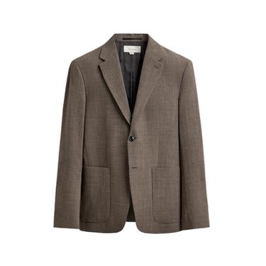 100% WOOL TEXTURED SUIT BLAZER - Brown marl by Zara