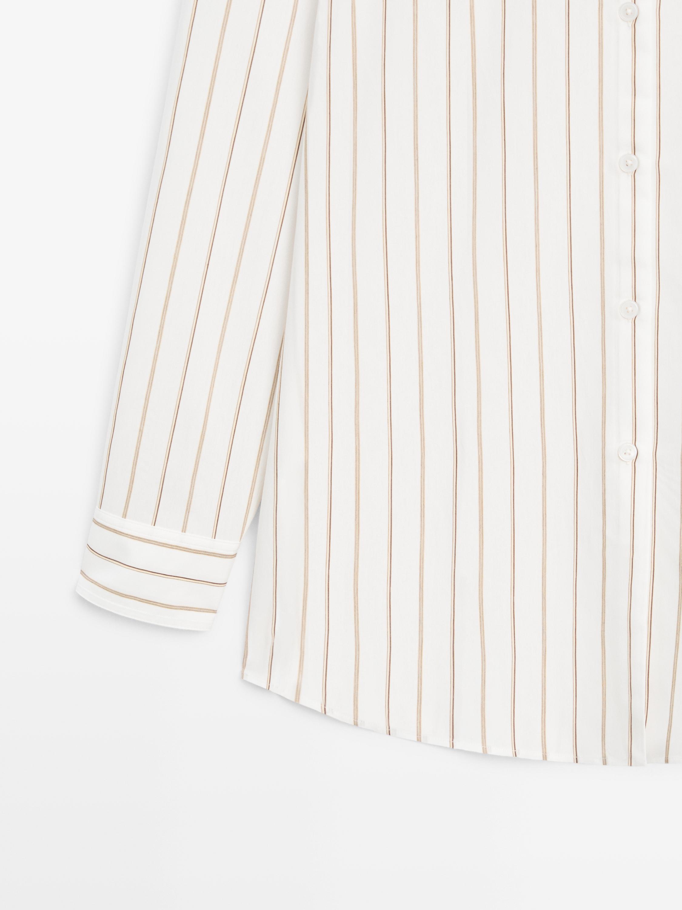 Flowing tricolor striped shirt
