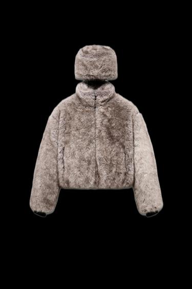 KURZE JACKE MIT KAPUZE MIT KUNSTFELLEFFEKT HEIQ XREFLEX™ TECHNOLOGY SKI KOLLEKTION - Hellbeige von Zara - Bild 0