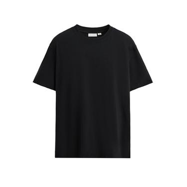 Zara IRREGULAR HEM T-SHIRT - Black