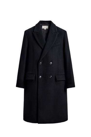 MANTECO ® WOOL BLEND DOUBLE-BREASTED COAT - Navy blue by Zara