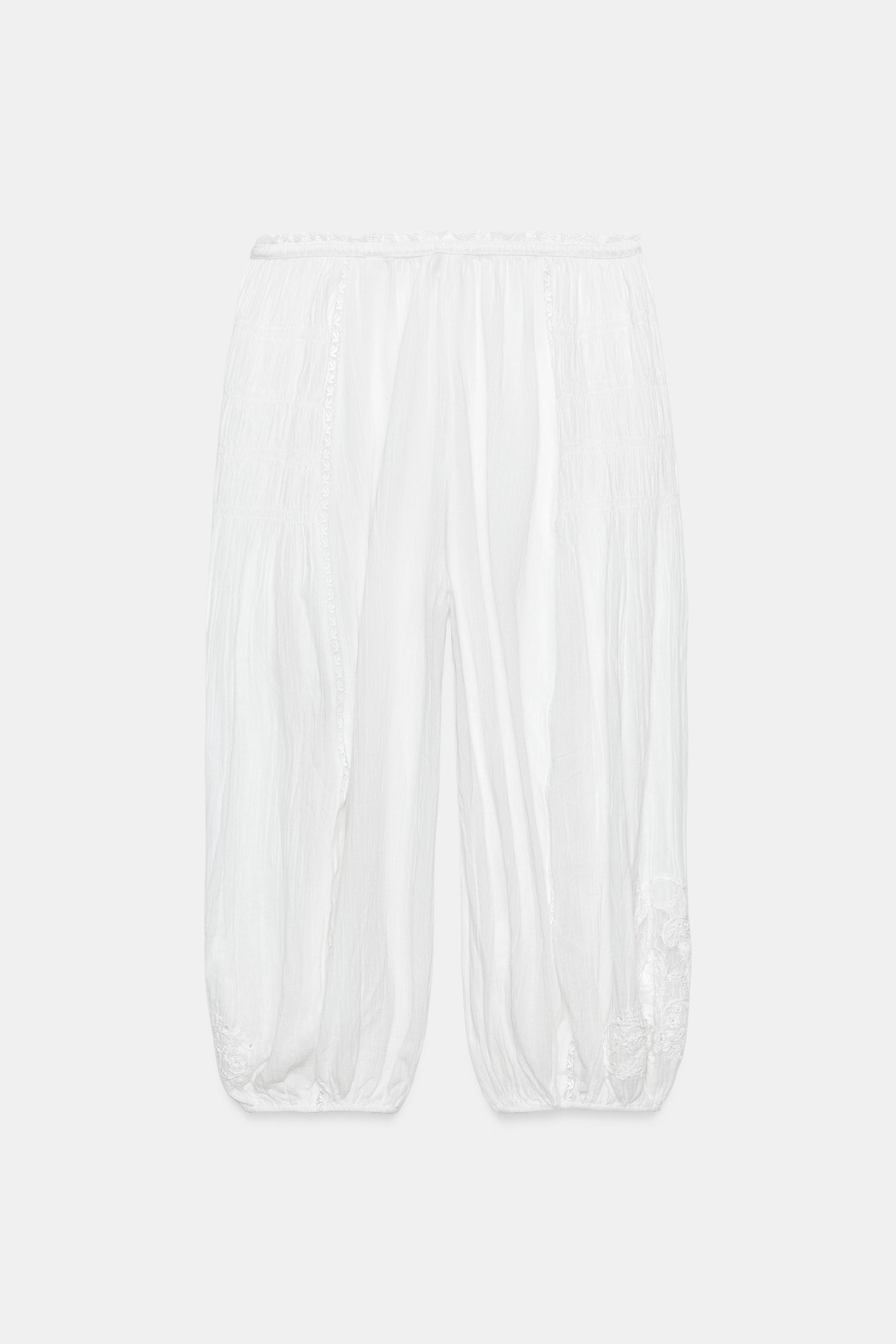 Женские брюки Zara ZW COLLECTION LACE PANTS — фото 7