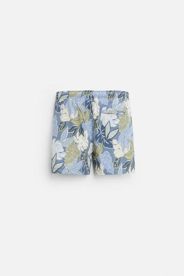 PRINTED REGULAR SWIMMING TRUNKS - Sky blue by Zara - Image 7