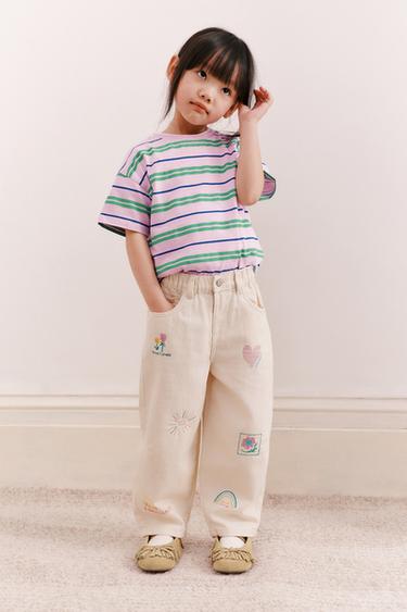 ツイルバレルトップス 刺繍入りエクリュZaraのツイルバレルトップス 刺繍入り - エクリュ 