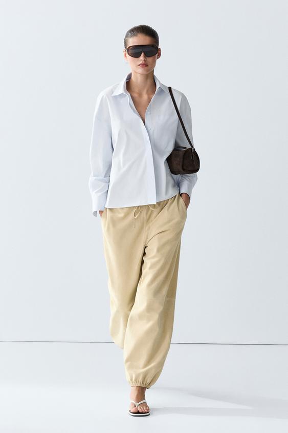 Camisa detalle bolsillo 100% algodón - Celeste de Zara - Imagen 0