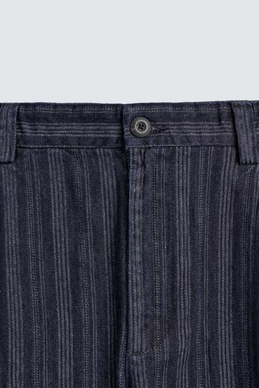 RELAXED FIT STRIPED CHINO TROUSERS - Blue by Zara - Image 8