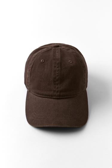 Zara PLAIN TWILL CAP - Brown