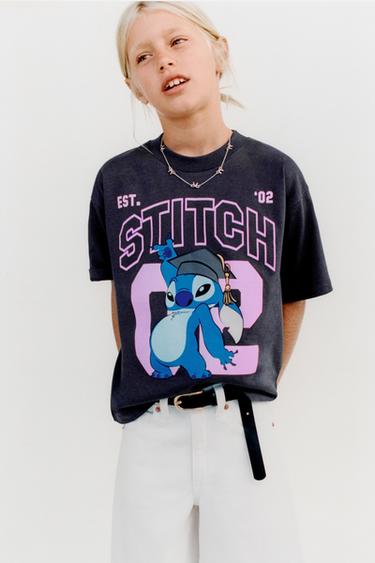 Zara MAJICA S PRINTOM LILO & STITCH © DISNEY – antracit siva