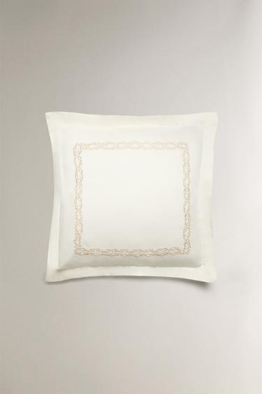 EMBROIDERED SATEEN PILLOWCASE - Cava by Zara - Image 1