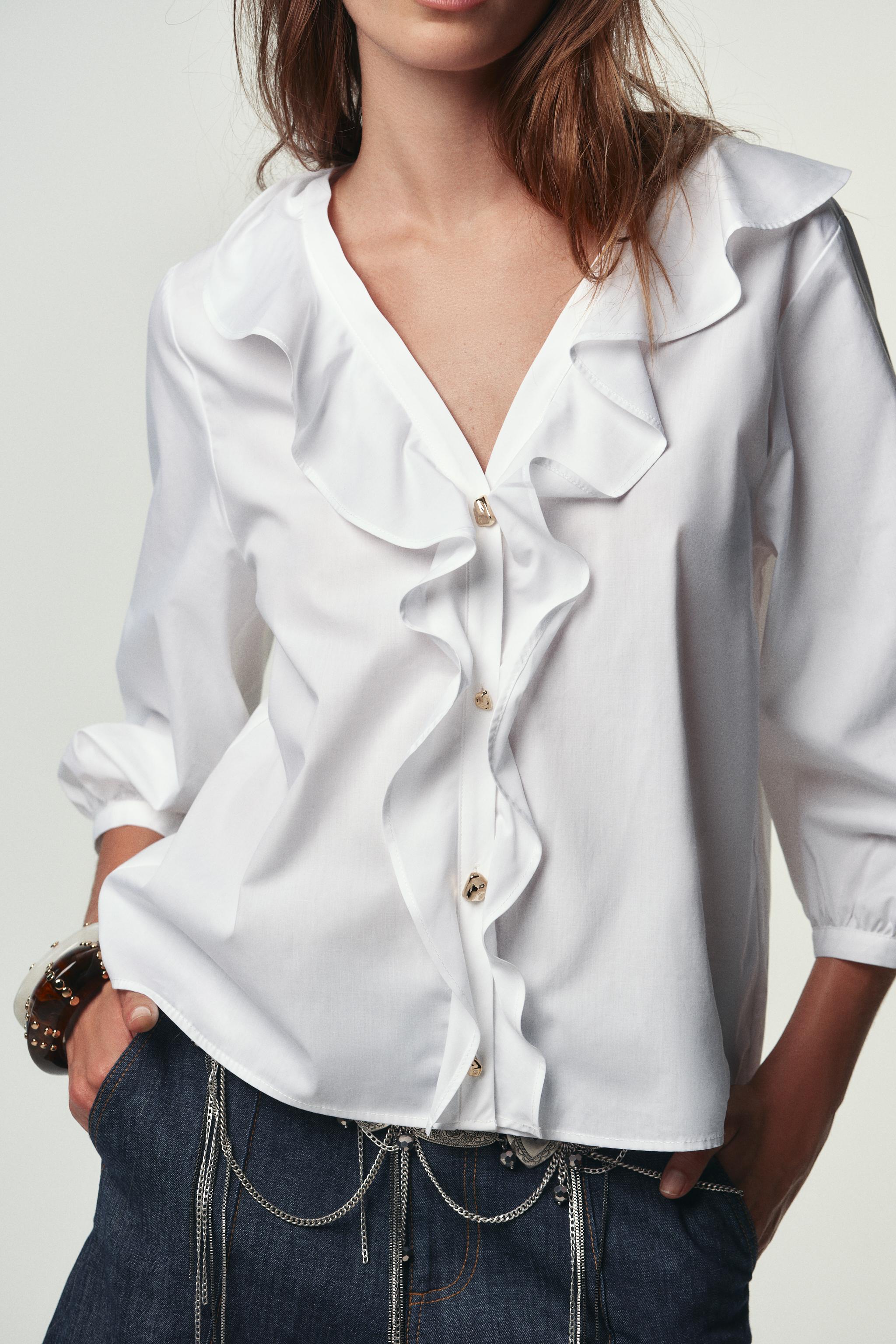 ブラウス シャツ ジップディテール ポプリンシャツ レディース レディースポプリンシャツ | ZARA 日本