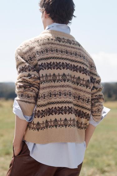 PULL EN JACQUARD GÉOMÉTRIQUE ÉDITION LIMITÉE - Beige de Zara - Image 2