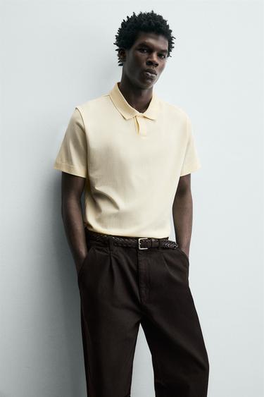 REGULAR FIT POLO SHIRT - Light yellow by Zara - Image 4