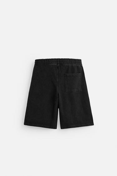 Zara BAGGY FIT JOGGER SHORTS - Dark anthracite