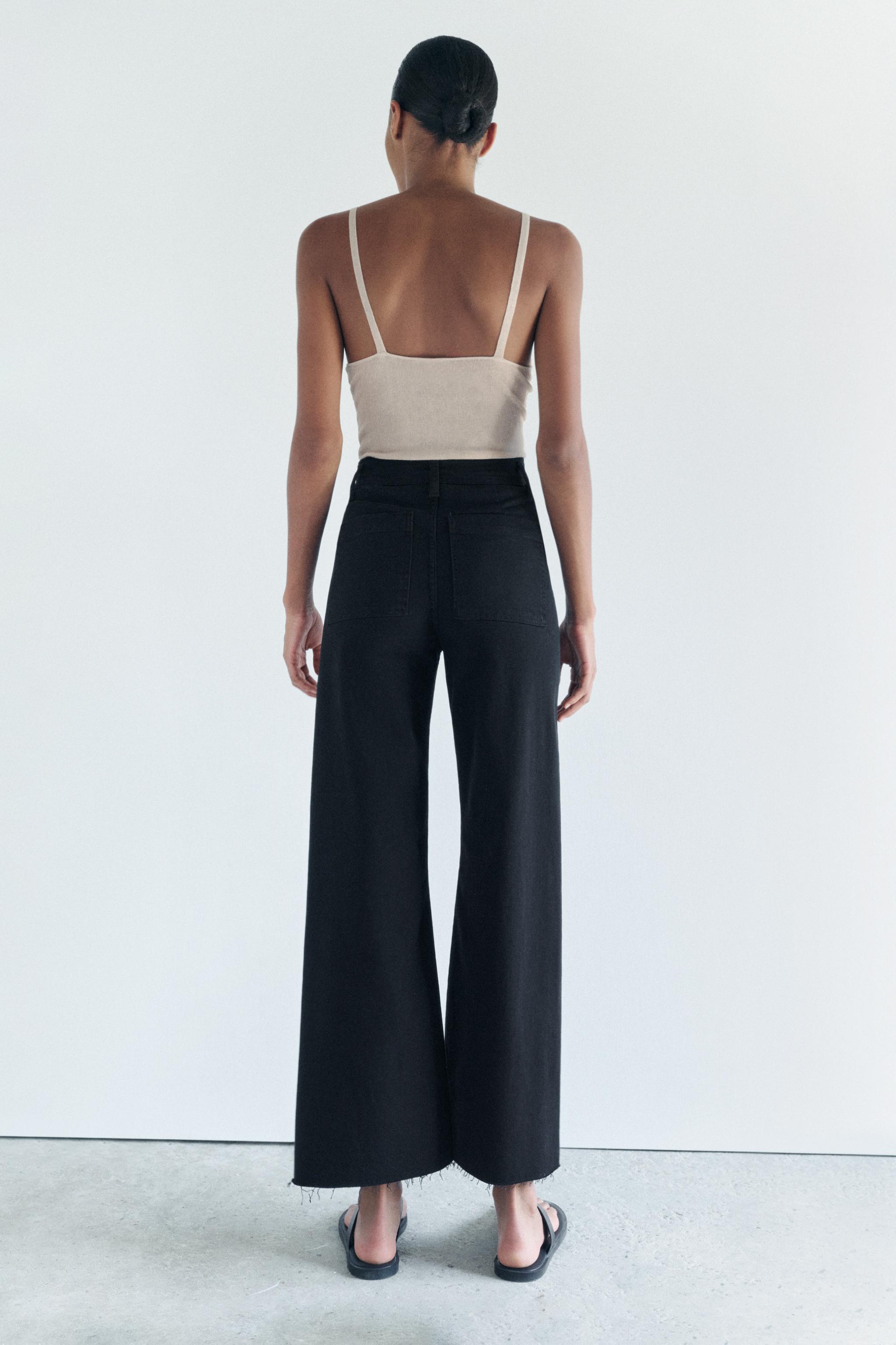 ZW COLLECTION MARINE STRAIGHT-LEG HIGH-WAIST デニムパンツ - ブルー | ZARA Japan / 日本