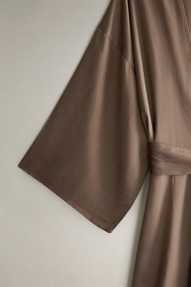 DÉSHABILLÉ SATIN FRONCÉ - Marron de Zara - Image 2