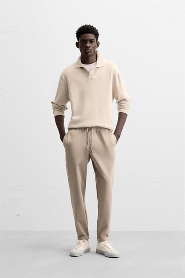 PANTALÓN CINTURA JOGGER EASY CARE - Tostado de Zara - Imagen 0