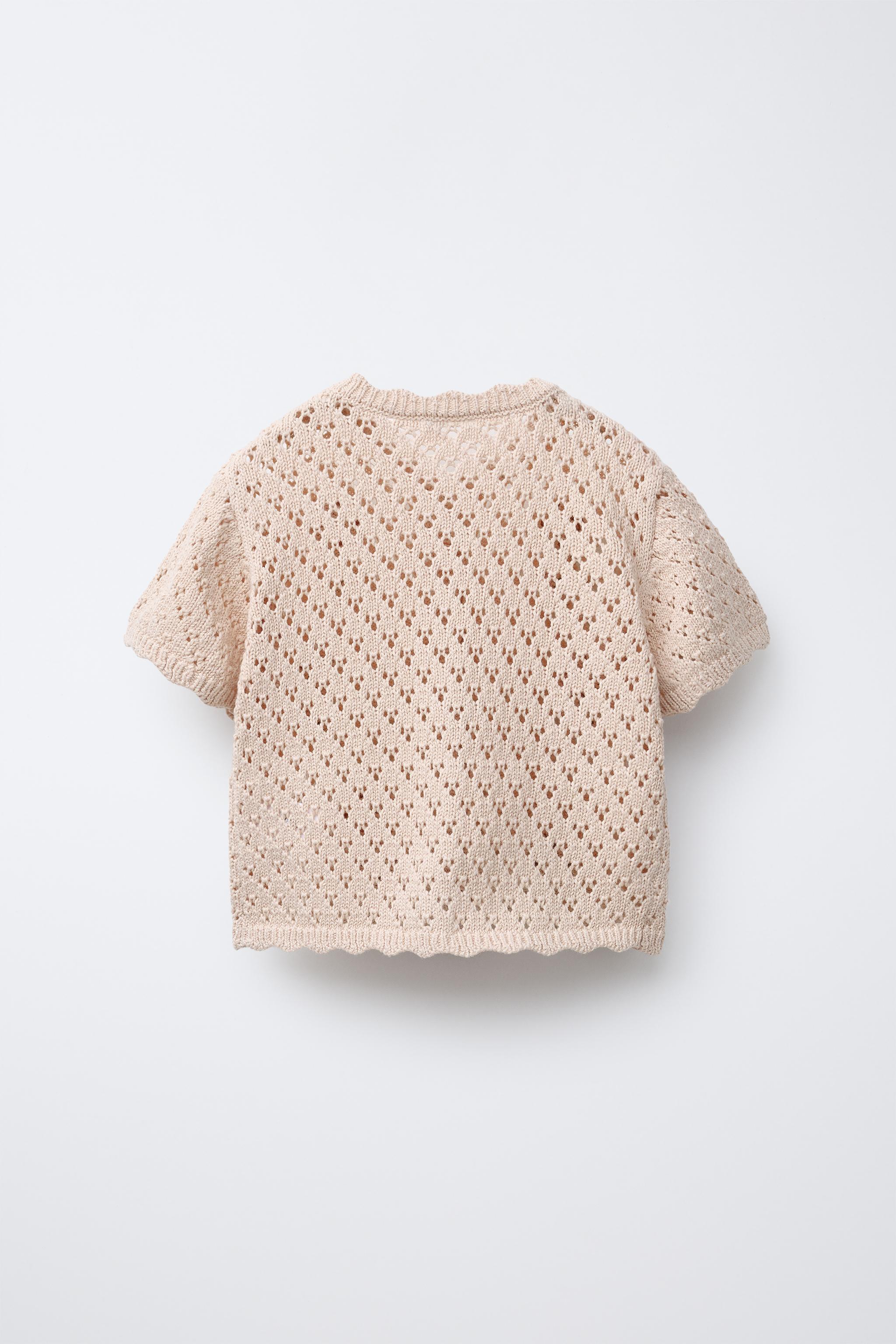 CROCHET FLOWER KNIT TOP