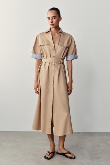 Zara MIDI HALJINA-KOŠULJA SA KAIŠEM – mid-kamila