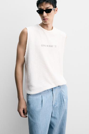 PANTALON DENIM CHINO COUPE AMPLE À PLIS - Bleu clair de Zara - Image 5