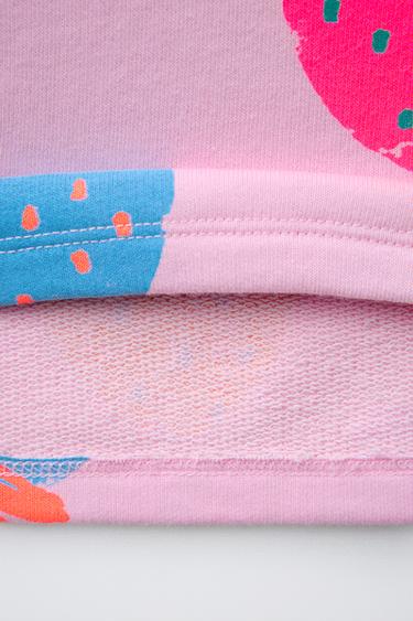 ENSEMBLE JOGGING T-SHIRT ET BERMUDA IMPRIMÉ POIDS MOYEN - Rose de Zara - Image 3