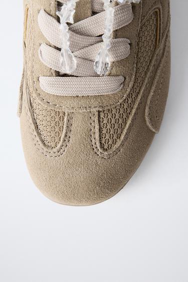 TRAINERS WITH BEADED CLIPS - Brown by Zara - Image 4