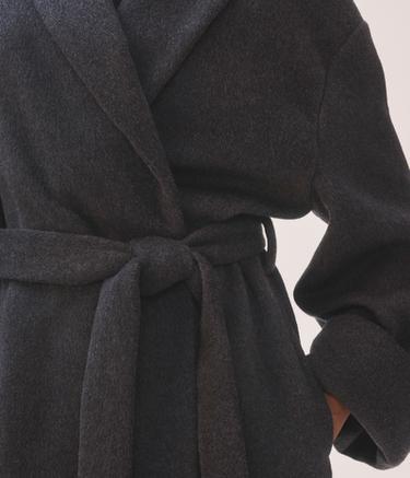 LINDA EVANGELISTA CASHMERE BATHROBE-COAT - Gris moyen de Zara - Image 8