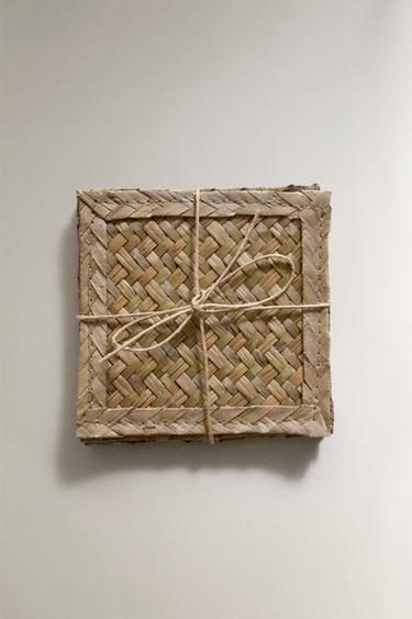 PACK OF SEAGRASS COASTERS (PACK OF 4) - Light beige by Zara - Image 3