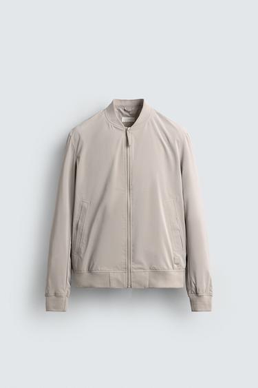 Zara LIGHTWEIGHT BOMBER JACKET - Stone