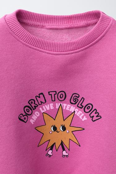 PRINTED SWEATSHIRT - Dark pink by Zara - Image 2