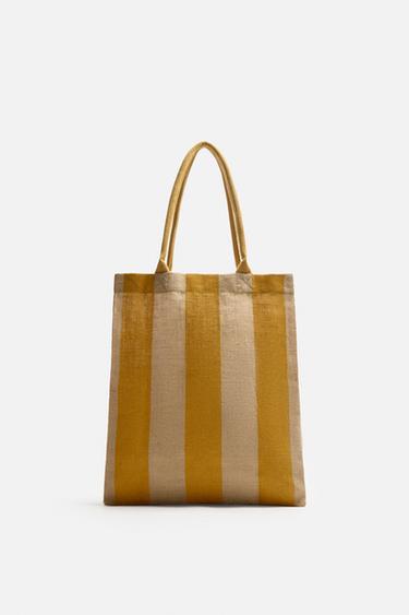 STRIPED SHOPPER BAG - Yellow by Zara