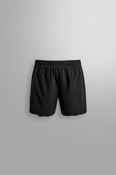 Zara 2-IN-1 RUNNING SHORTS - Black