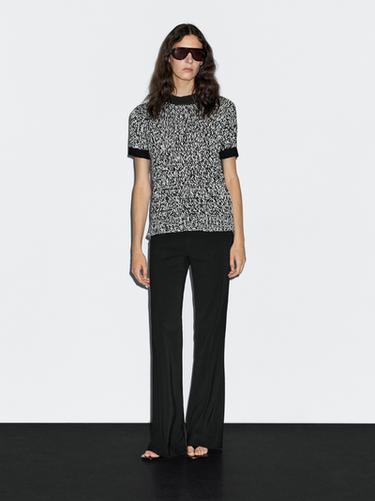 Pull en maille manches courtes - Noir de Zara - Image 0
