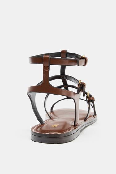 STRAPPY BUCKLE SANDALS - Brown by Zara - Image 5