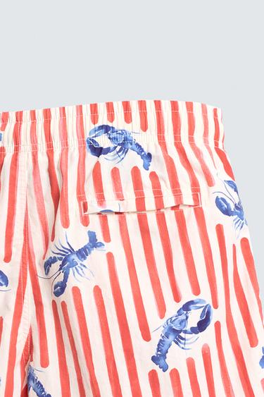 LOBSTER PRINT LONG SWIMMING TRUNKS - Multicoloured by Zara - Image 9