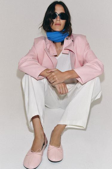 BALLARINA DE PELL AMB LLAÇ - Rosa de Zara