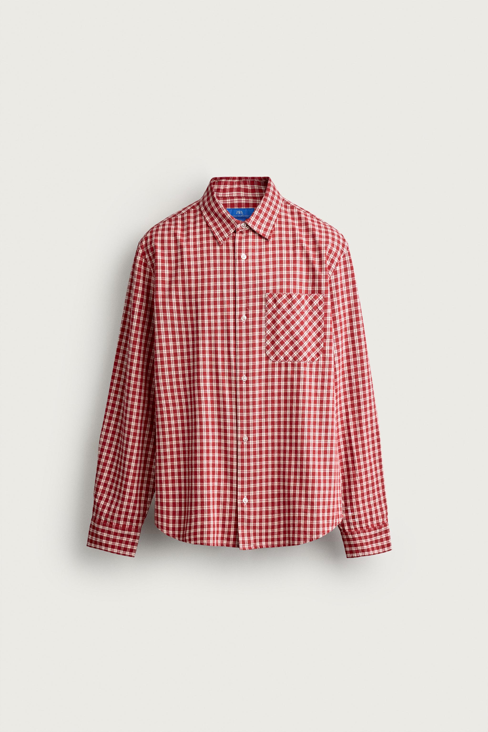 AARON LEVINE X ZARA CHECKED TWILL SHIRT — Ecru / Red