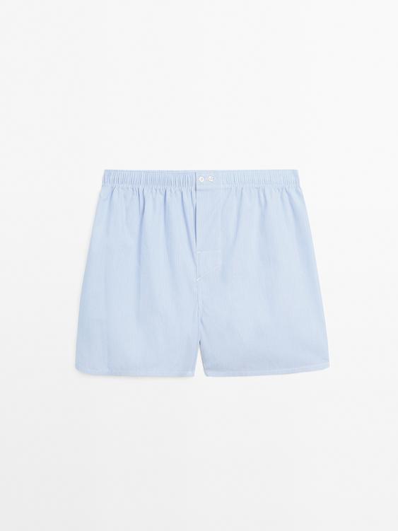 Striped print boxers