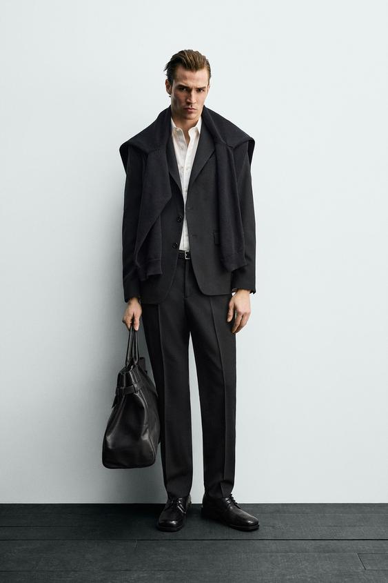 WOOL BLEND SUIT PANTS
