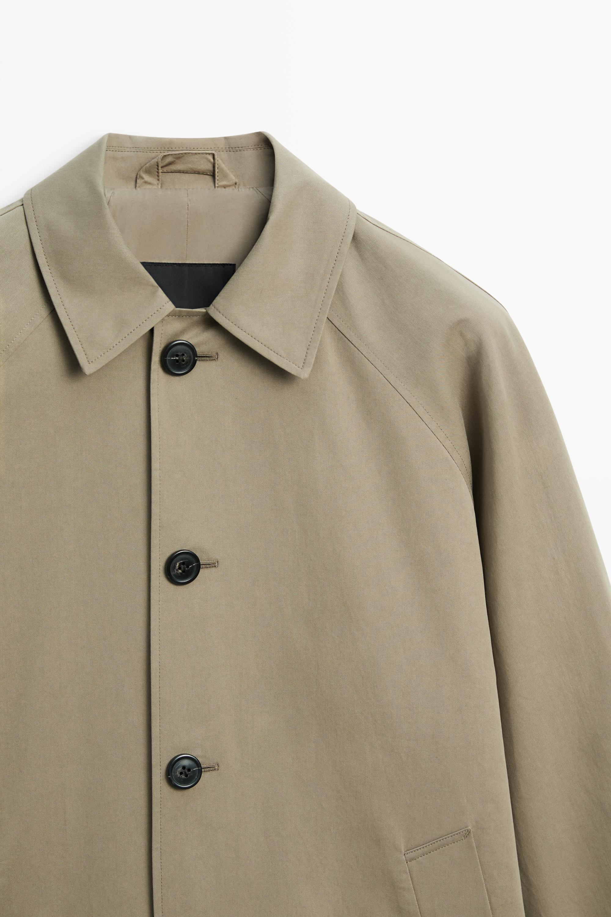 Oversize long 100% cotton trench coat