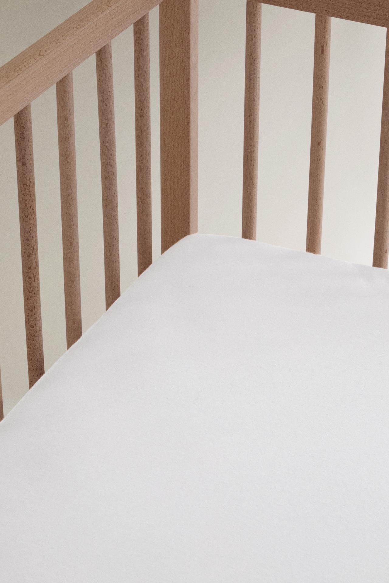 KIDS' WATERPROOF COTTON JERSEY MATTRESS PROTECTOR — White