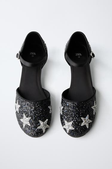 STAR HEEL SHOES WITH GLITTER - Black by Zara - Image 3