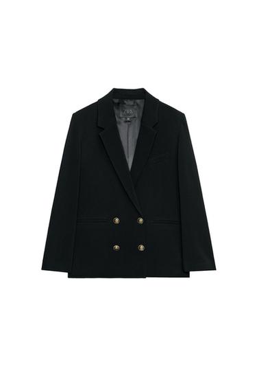 ZW COLLECTION STRAIGHT FIT BUTTONED BLAZER - Black by Zara