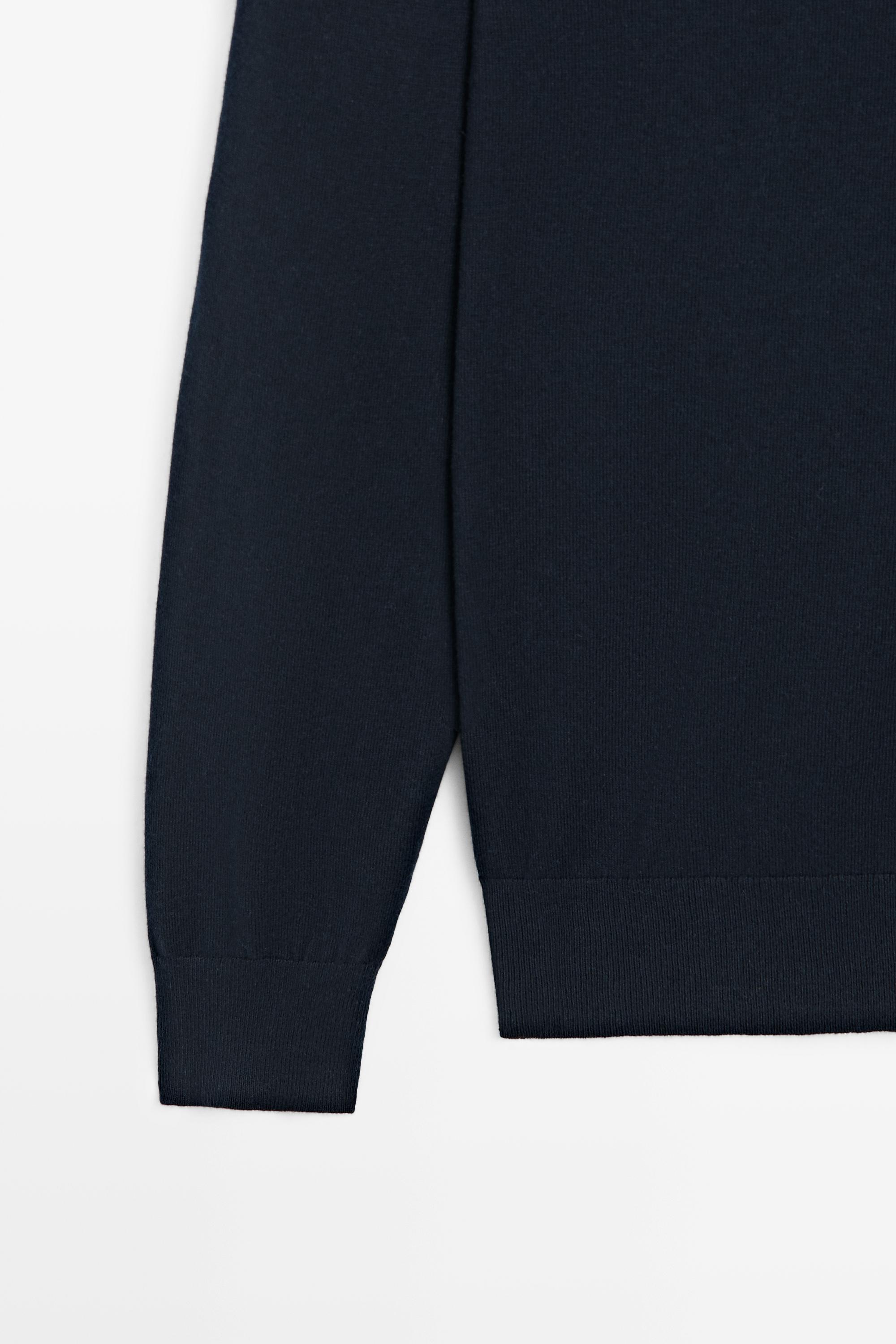 Pull en maille à col montant coton mélangé