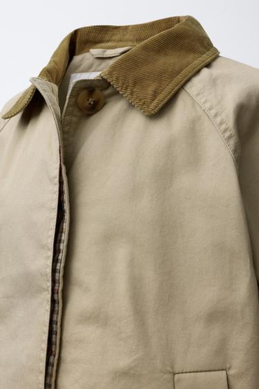 TRENCH COL VELOURS CÔTELÉ - Beige de Zara - Image 4