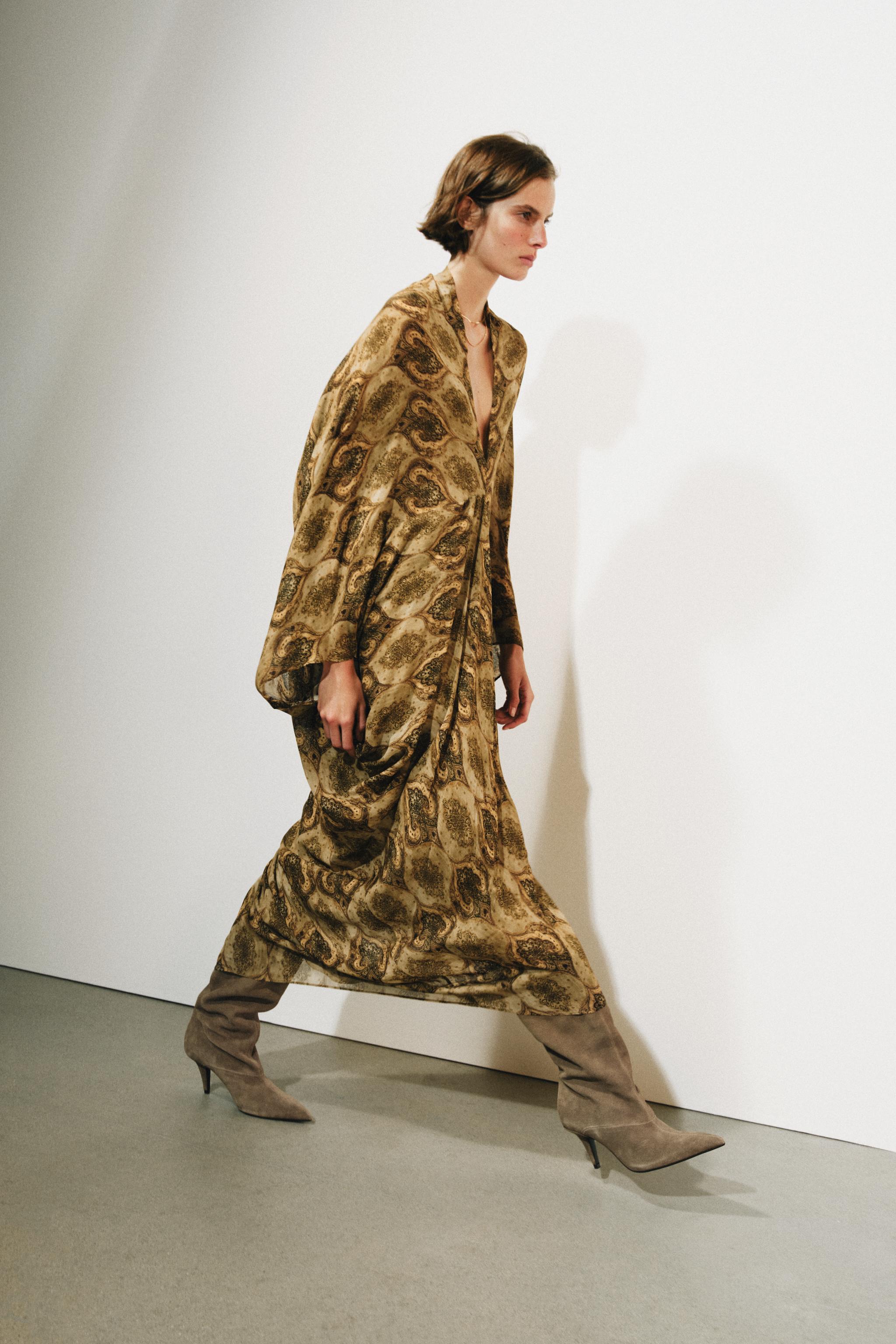 Zara DESENLİ MİDİ ELBİSE ZW COLLECTION görsel 6