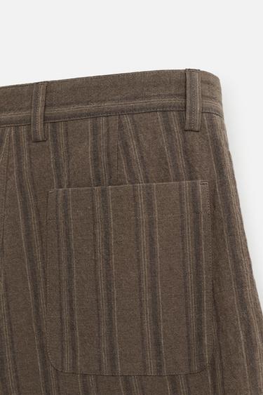 BERMUDA REGULAR FIT RAYURES - Marron de Zara - Image 9