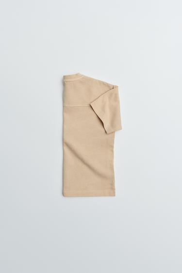PLAIN T-SHIRT AND WIDE-LEG TROUSERS SET - Light brown by Zara - Image 6